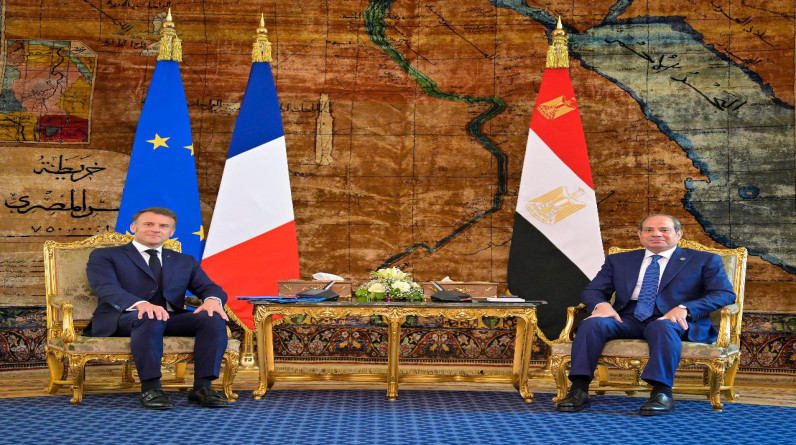 السيسي:توافق مصري فرنسي على ضرورة وقف الحرب بغزة ورفض التهجير