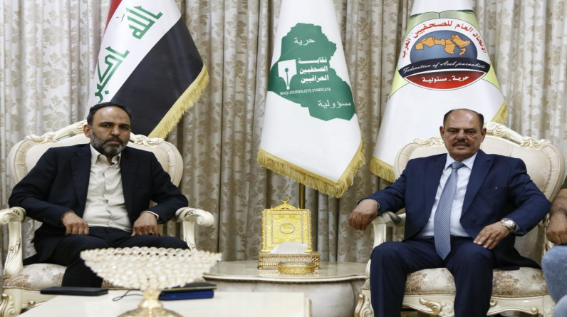 وكيل وزير الثقافة الإيراني يزور نقابة الصحفيين العراقيين ويشيد بالعلاقات المتطورة بين العراق وإيران